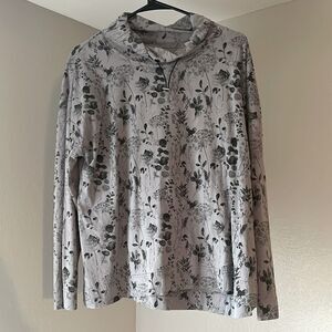 Wild Palms Cowl Neck Long Sleeve Shirt‎ Size L